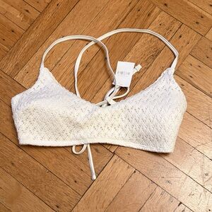 Hollister Cream Crochet Bikini Top